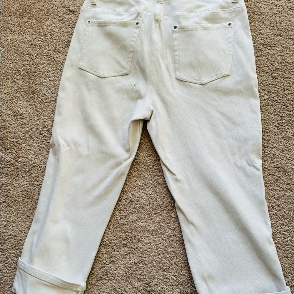 Belle by Kim Gravel White Cropped Pants - Picture 3 of 3